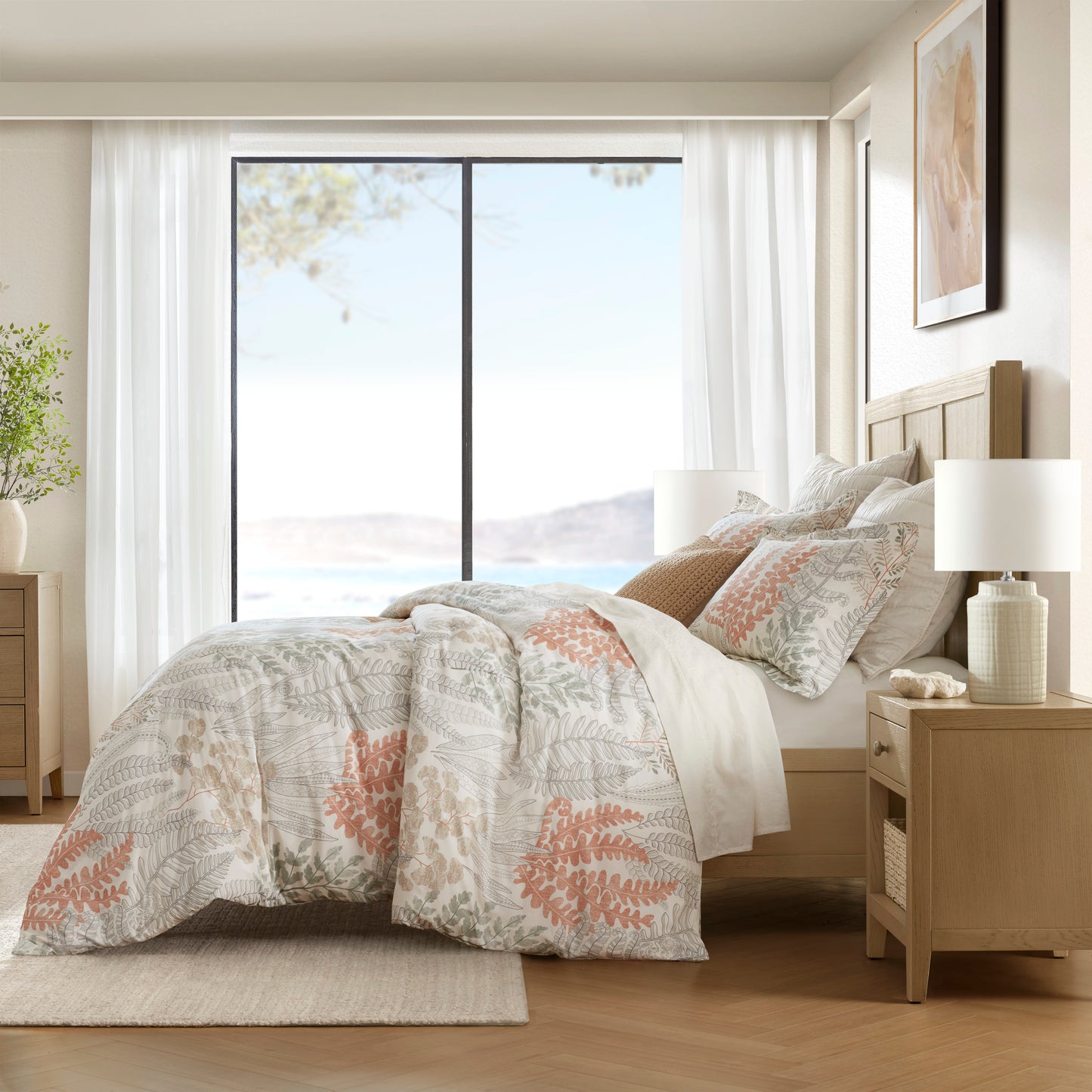 Botanical 100% Cotton Sateen Duvet Cover Set