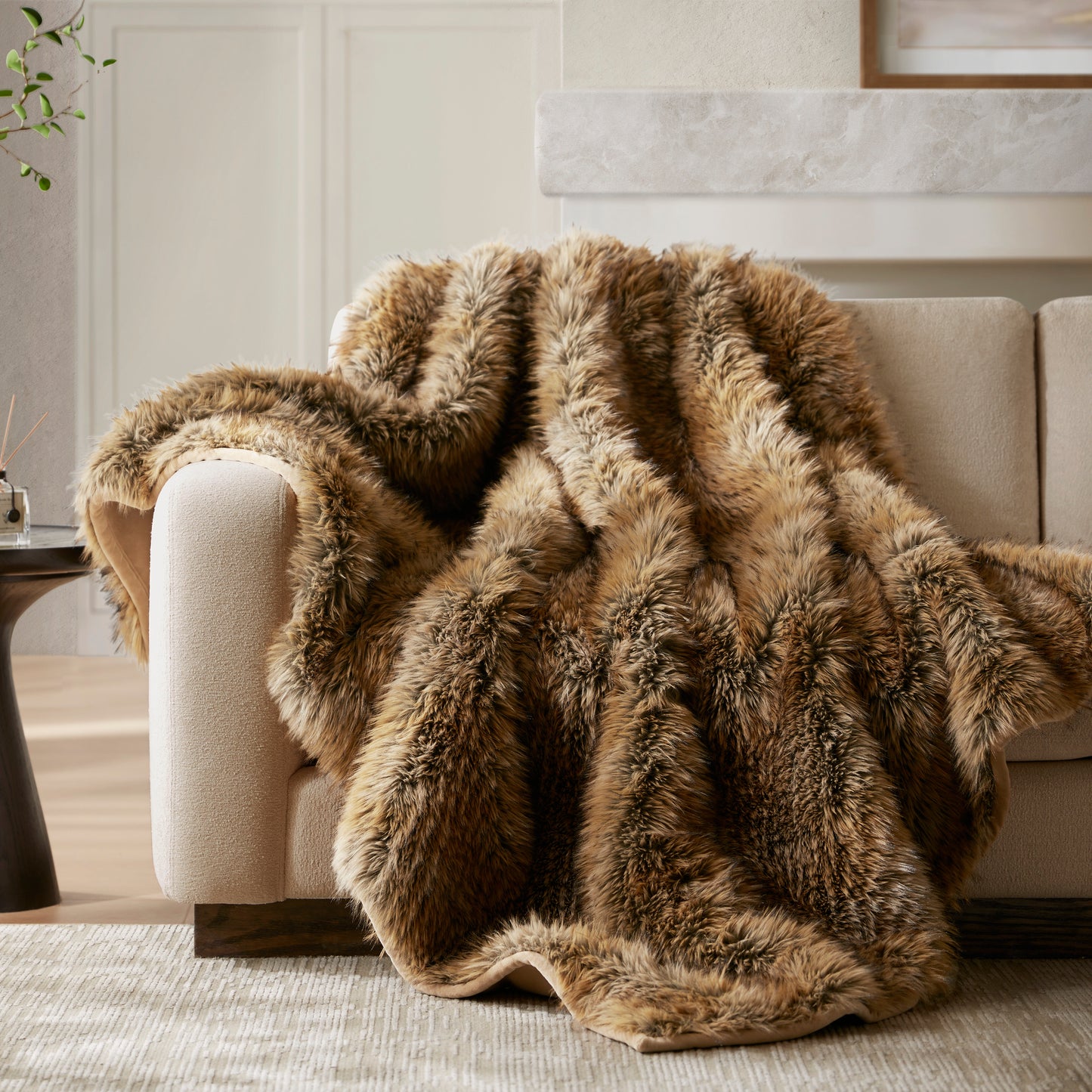 Botswana Animal Print Faux Fur Throw Blanket