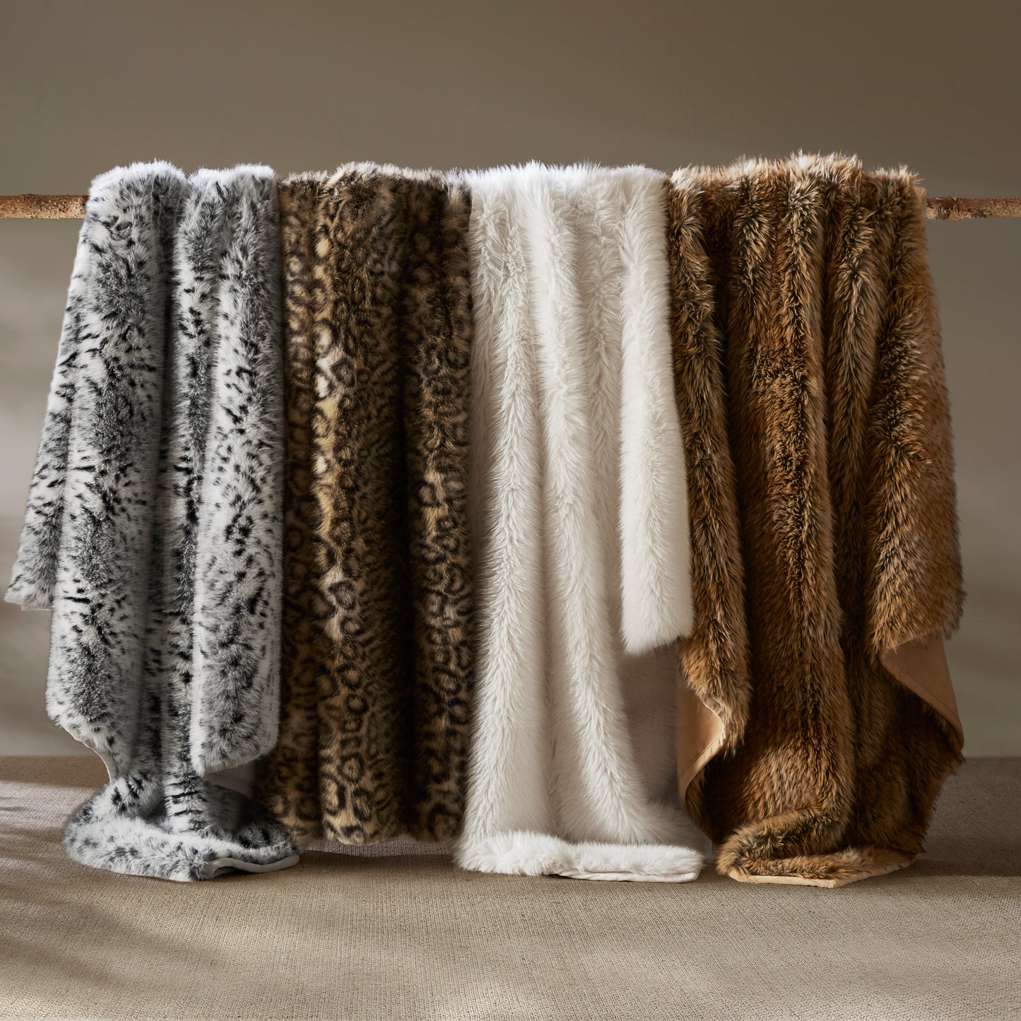 Botswana Animal Print Faux Fur Throw Blanket