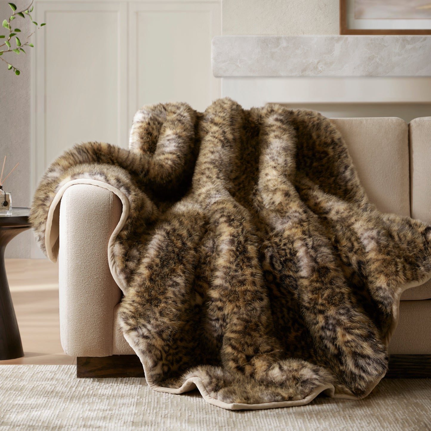 Botswana Animal Print Faux Fur Throw Blanket