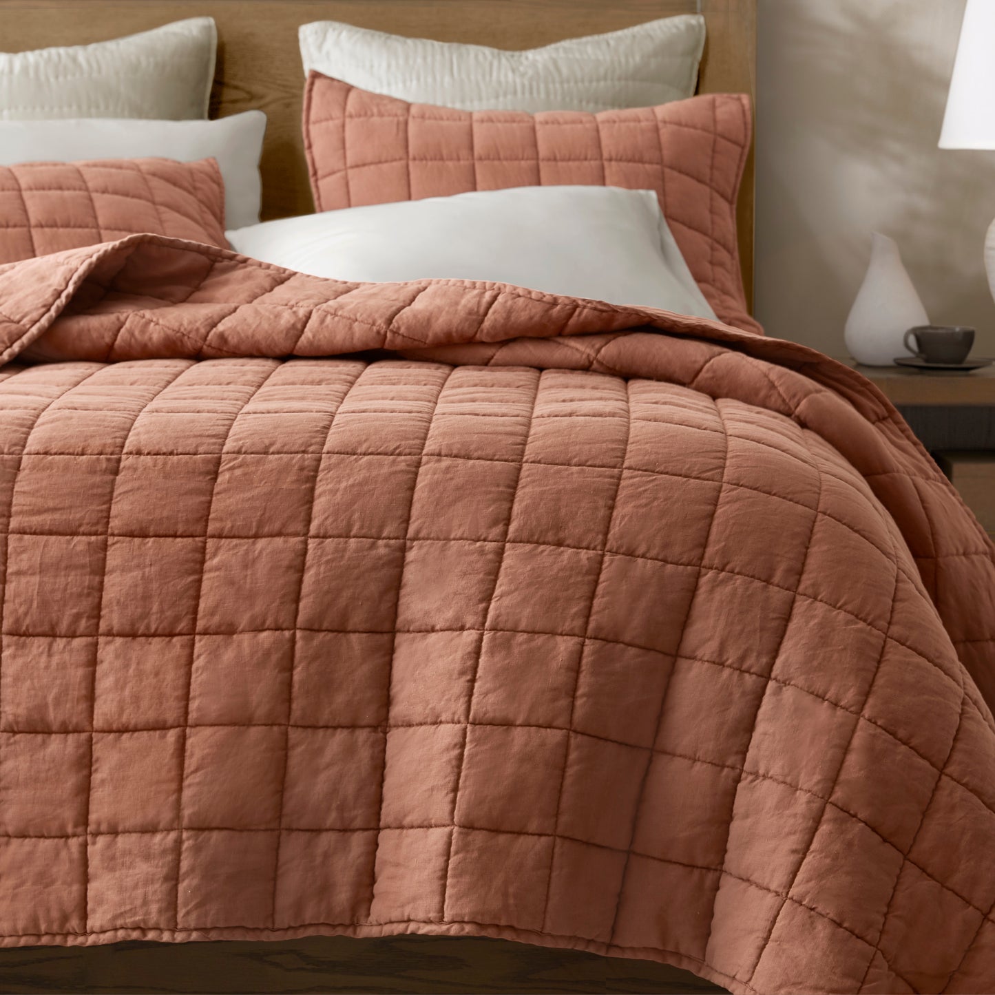 French Flax Linen Garment Washed Quilt Set