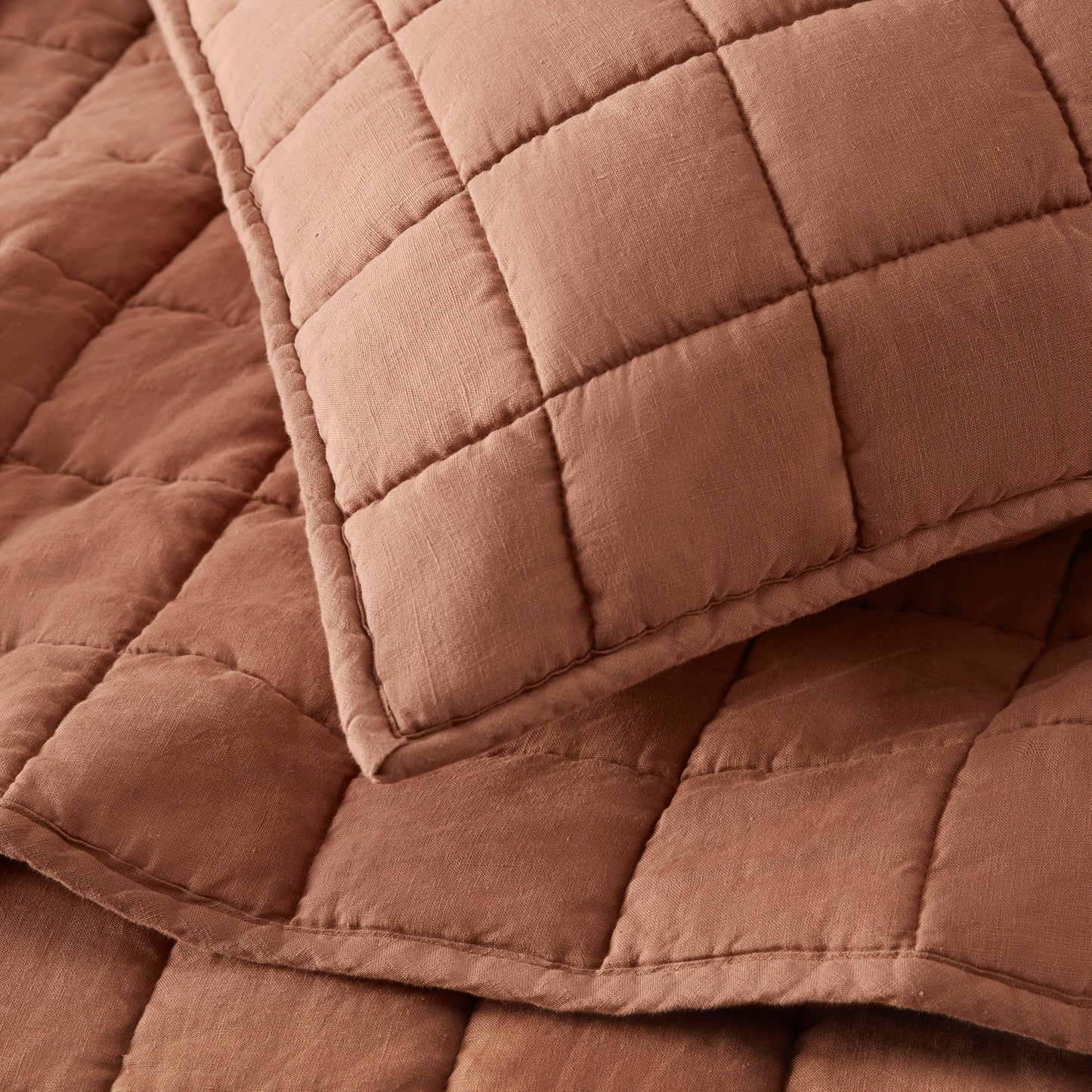 French Flax Linen Garment Washed Quilt Set