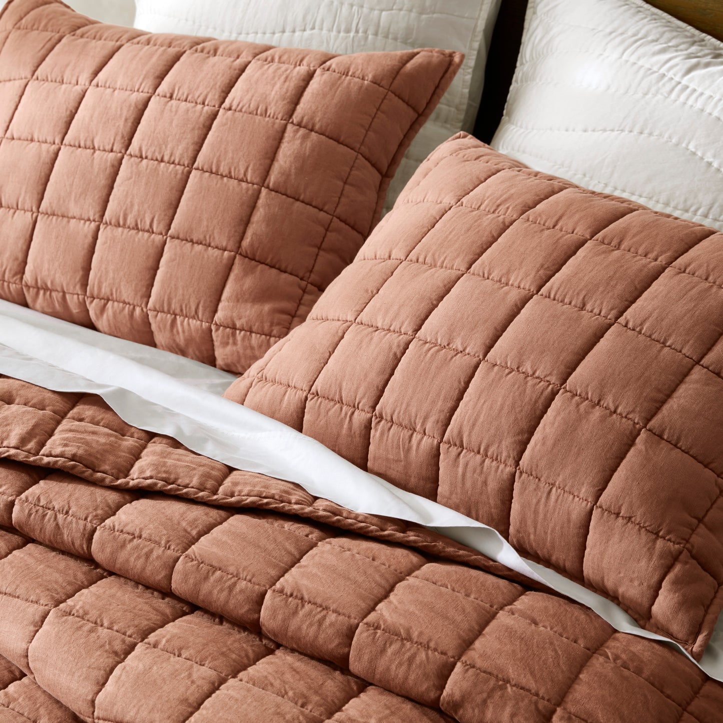 French Flax Linen Garment Washed Quilt Set