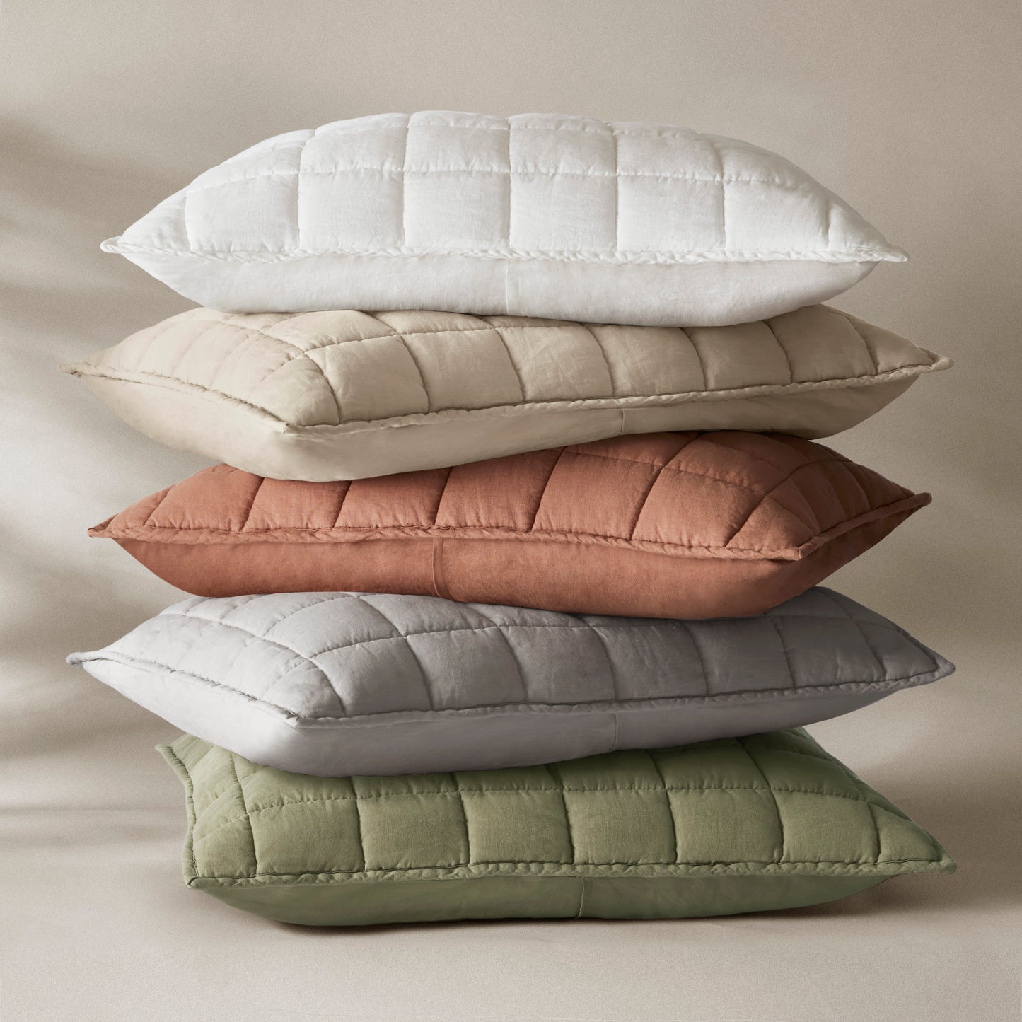 French Flax Linen Garment Washed Quilt Set