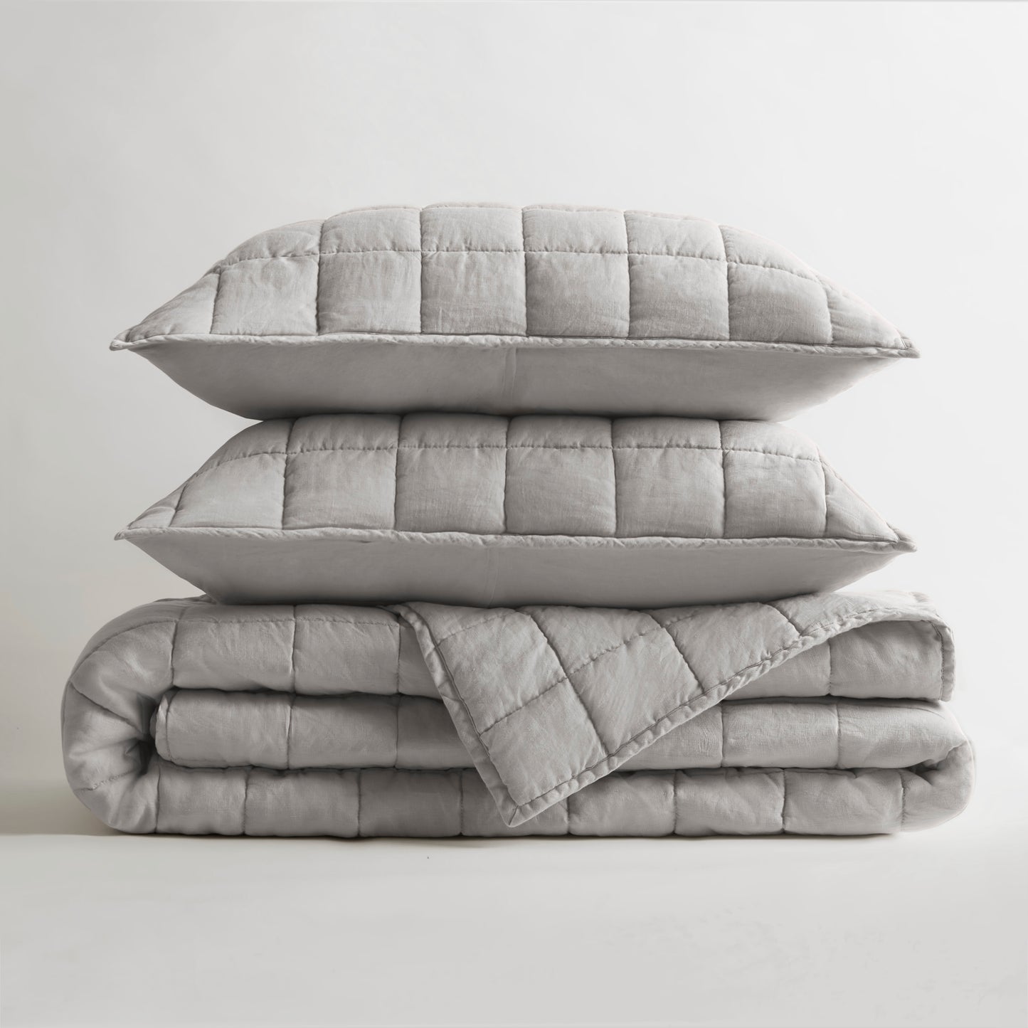 French Flax Linen Garment Washed Quilt Set