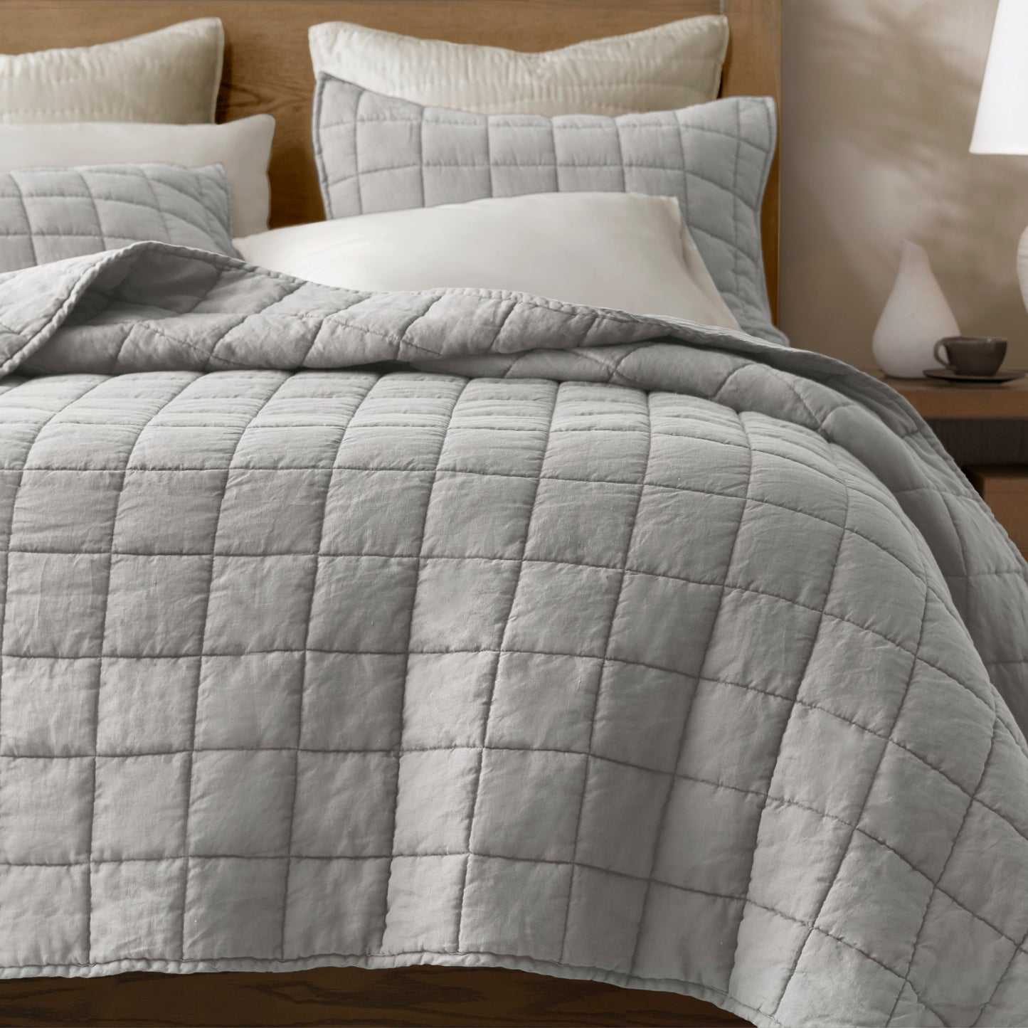 French Flax Linen Garment Washed Quilt Set