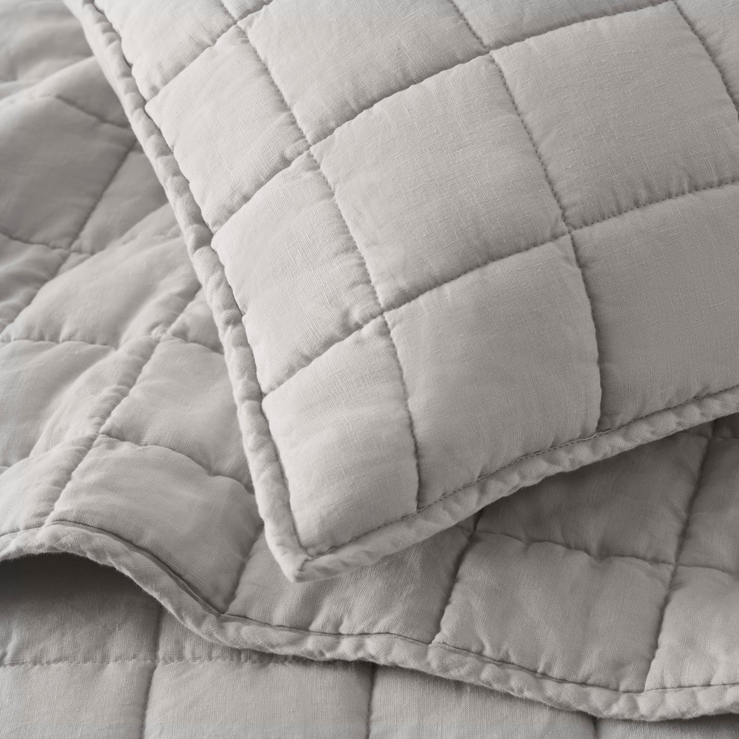 French Flax Linen Garment Washed Quilt Set