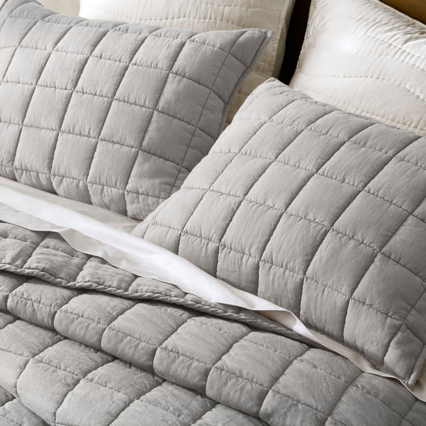 French Flax Linen Garment Washed Quilt Set