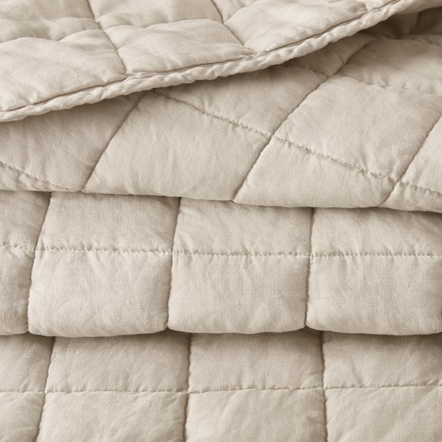 French Flax Linen Garment Washed Quilt Set
