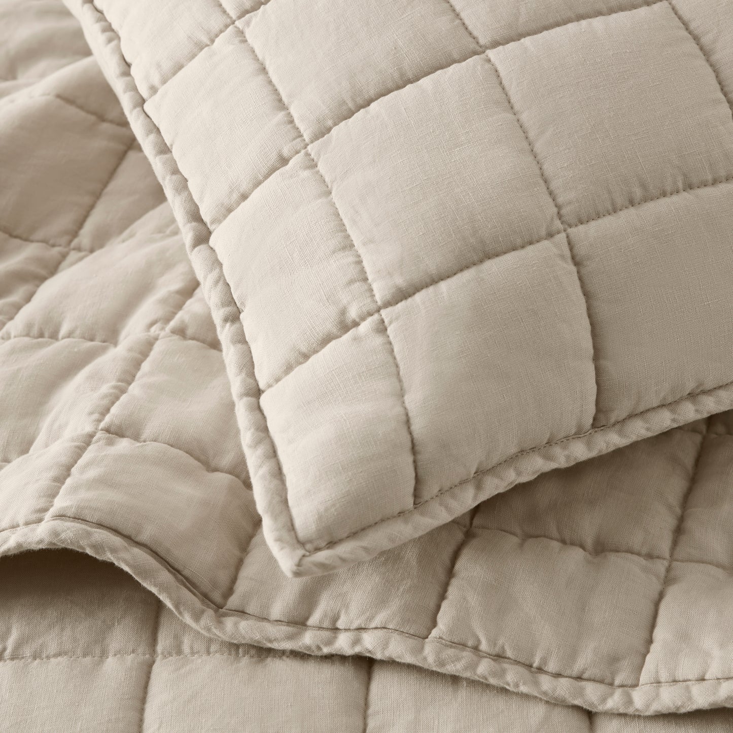 French Flax Linen Garment Washed Quilt Set