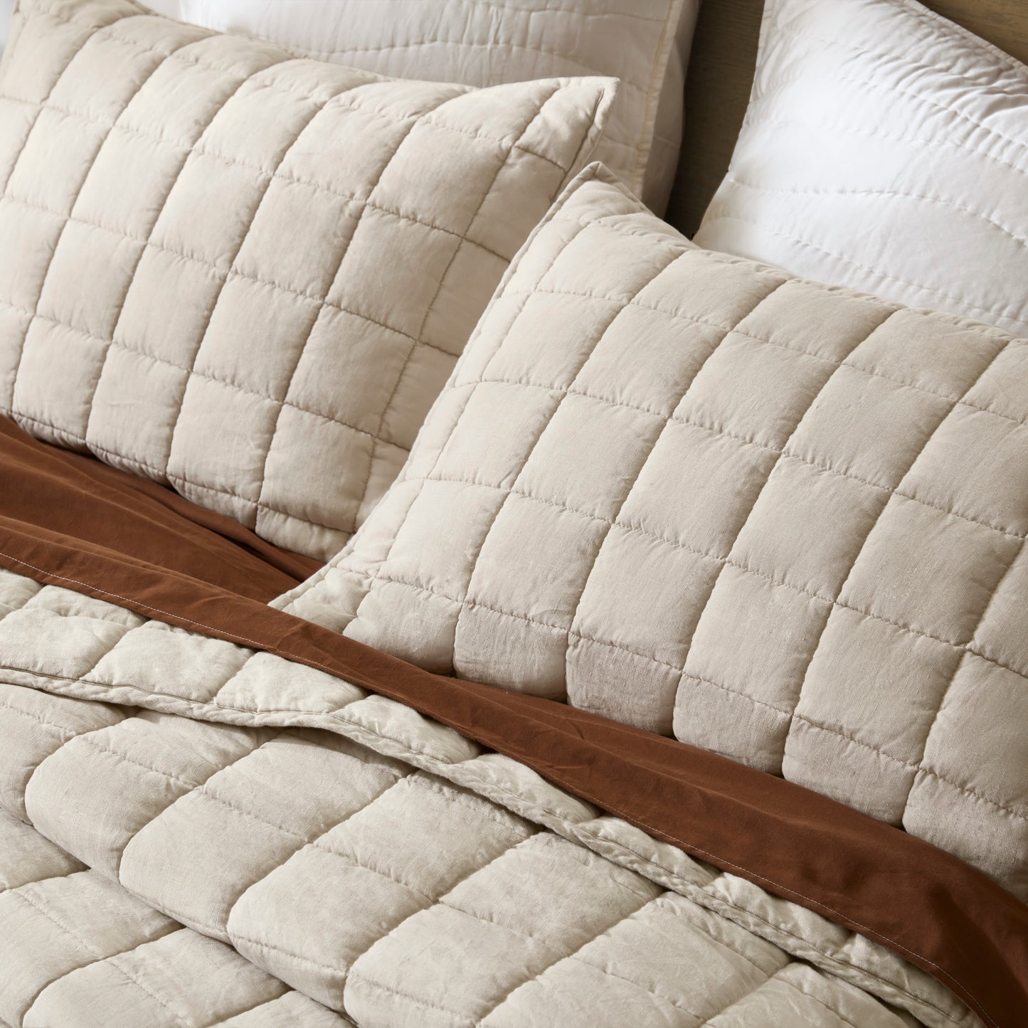 French Flax Linen Garment Washed Quilt Set