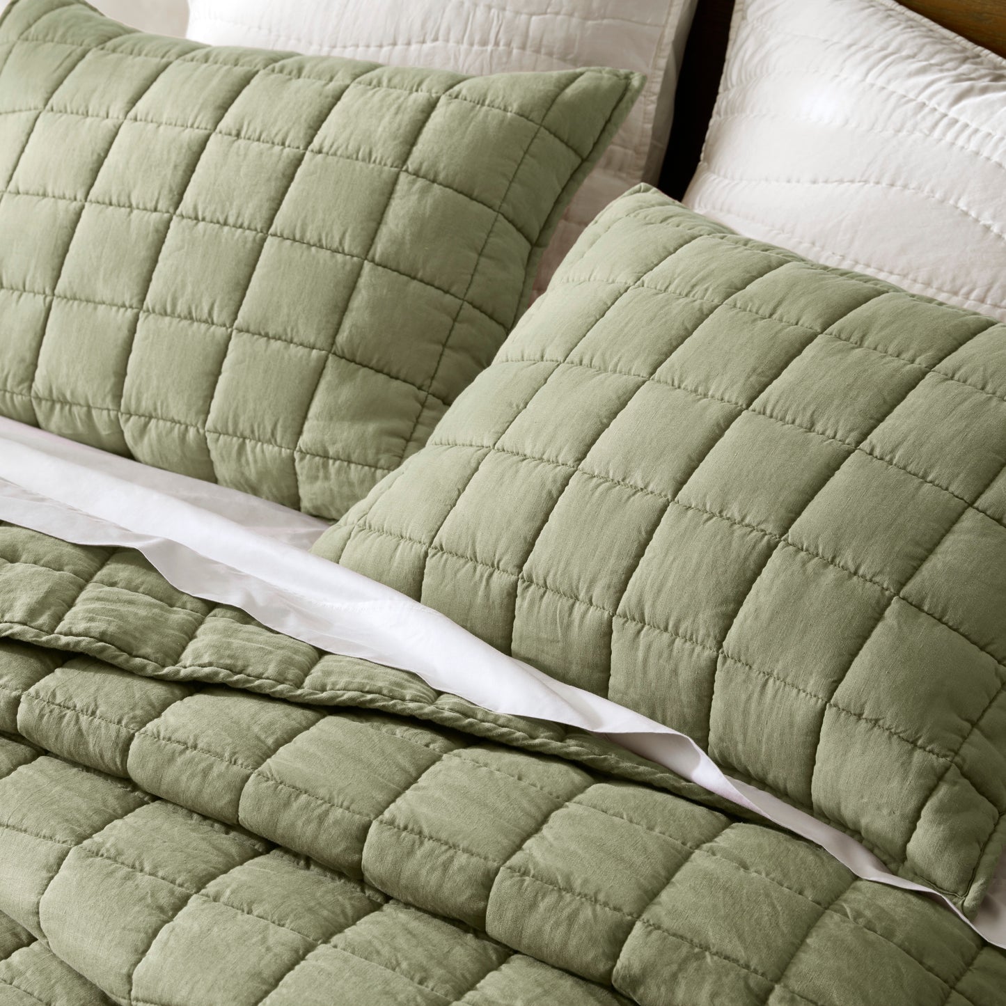 French Flax Linen Garment Washed Quilt Set