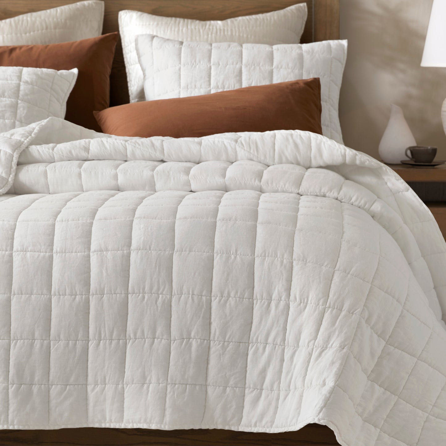 French Flax Linen Garment Washed Quilt Set