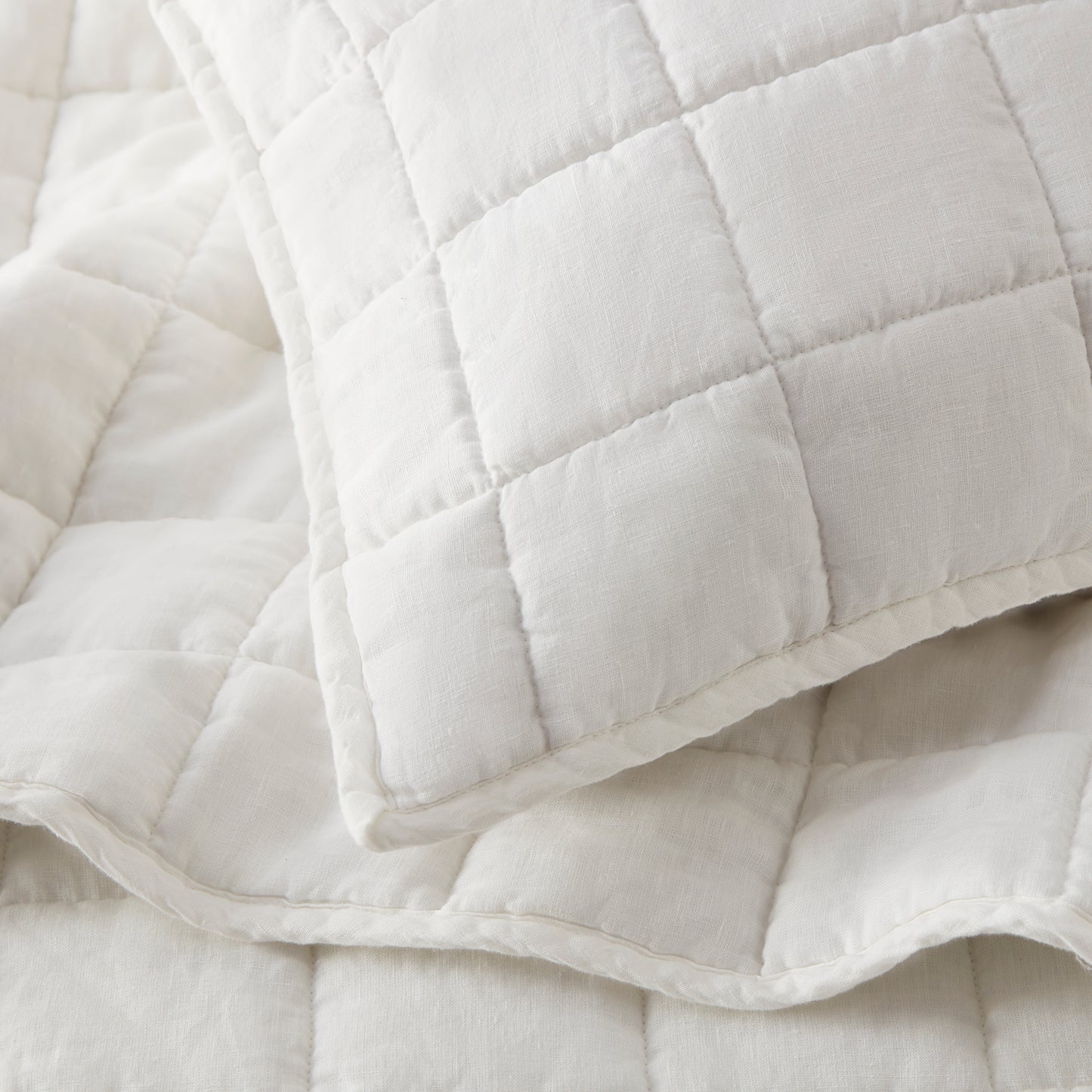 French Flax Linen Garment Washed Quilt Set