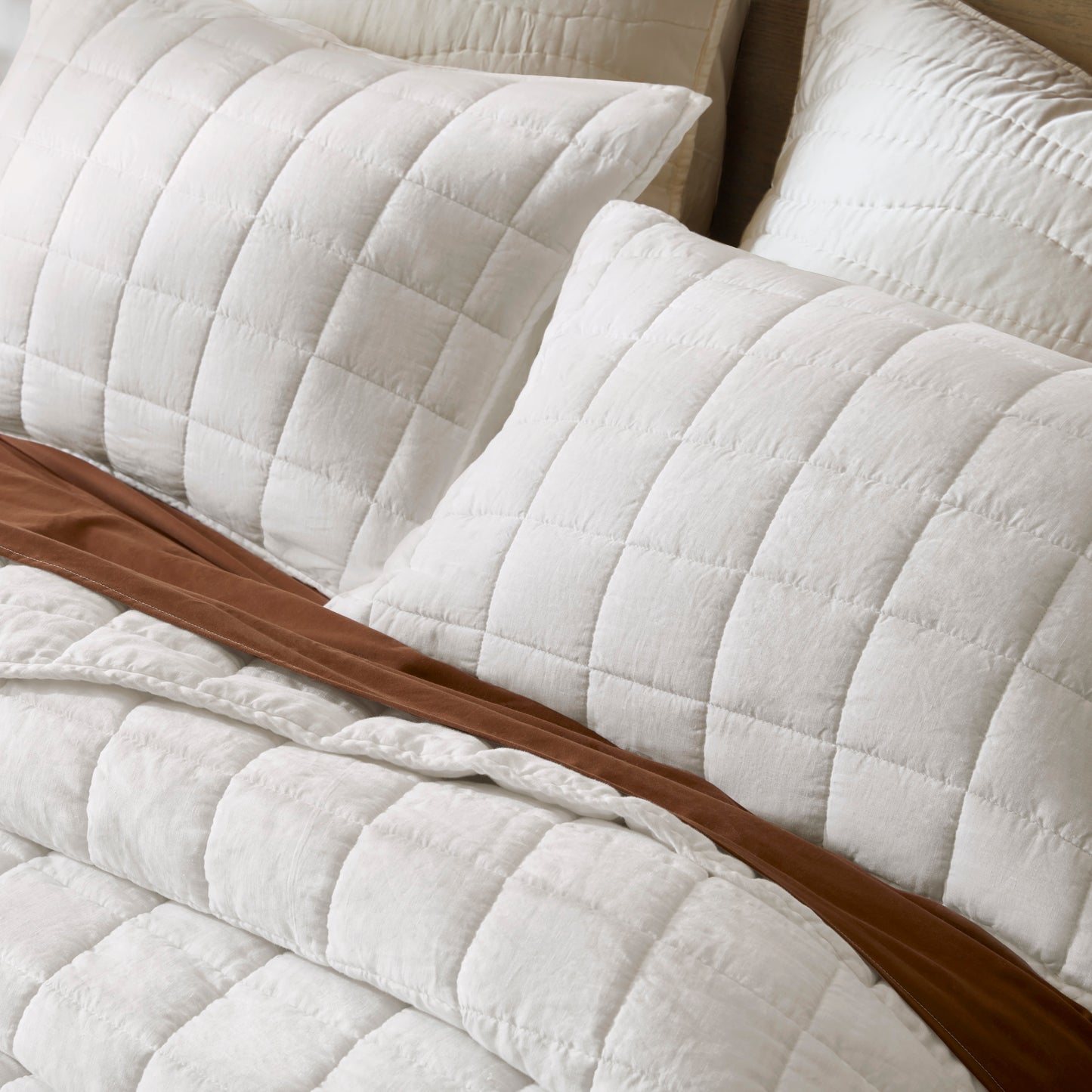 French Flax Linen Garment Washed Quilt Set