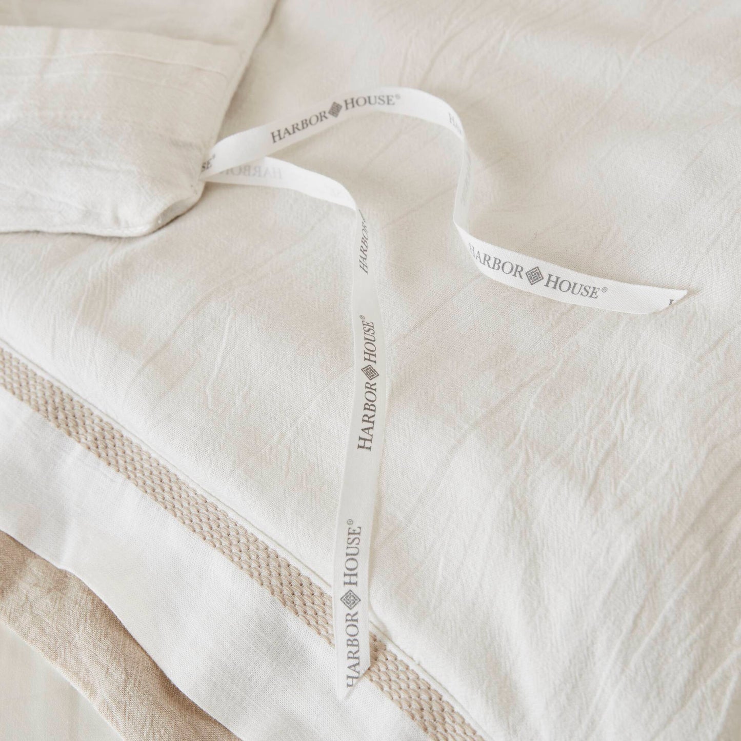 Linen Blend Double Flange Duvet Cover Set