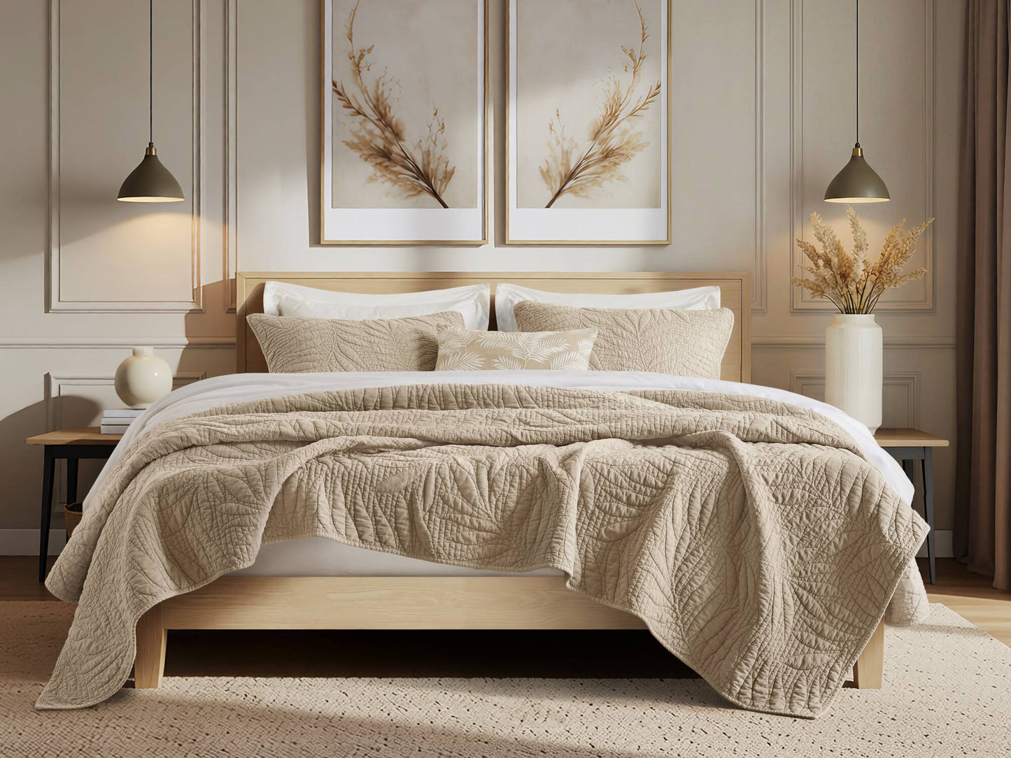 Botanical Leaves  Quilt Set