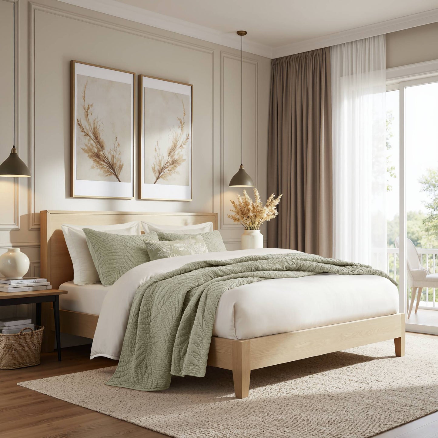 Botanical Leaves  Quilt Set