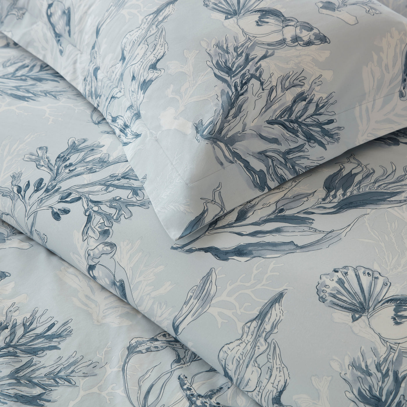 Paros Coral Reef 100% Cotton Sateen Duvet Cover Set