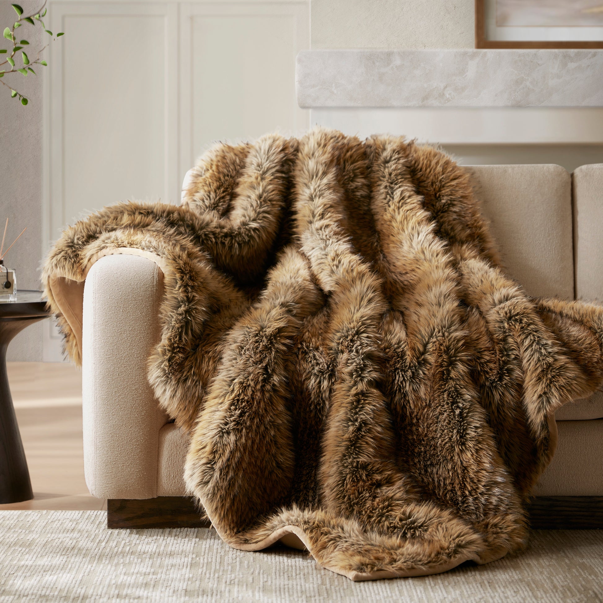 Botswana Animal Print Faux Fur Throw Blanket