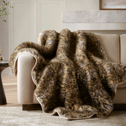 Botswana Animal Print Faux Fur Throw Blanket