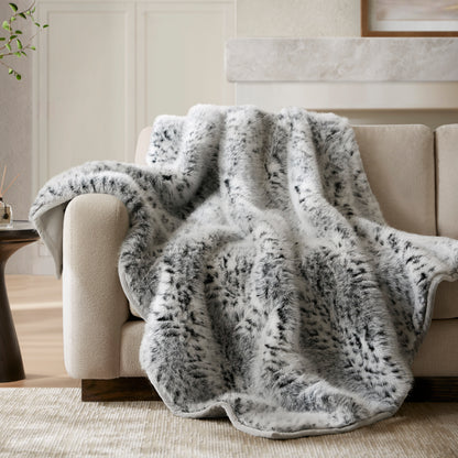 Botswana Animal Print Faux Fur Throw Blanket