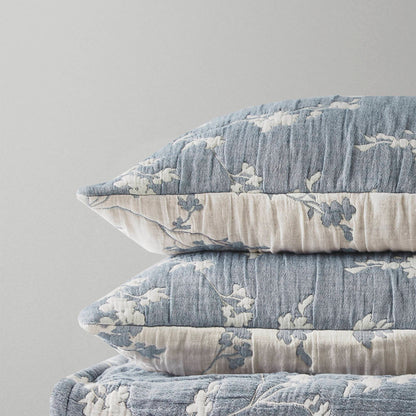 Catalina Botanical 3 Piece Jacquard Cotton Gauze Quilt Set