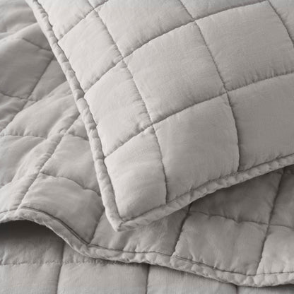 French Flax Linen Garment Washed Quilt Set