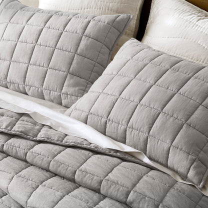 French Flax Linen Garment Washed Quilt Set