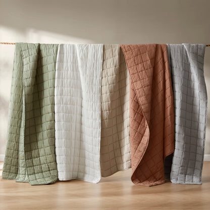 French Flax Linen Garment Washed Quilt Set