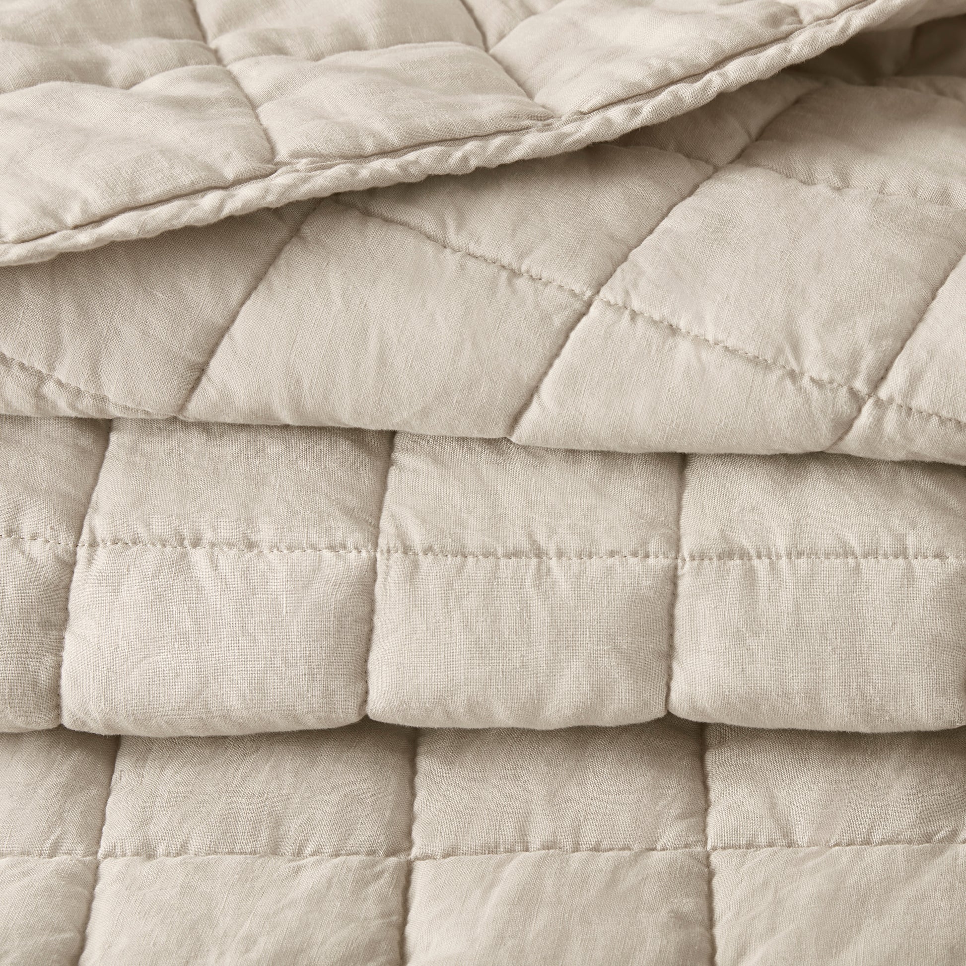 French Flax Linen Garment Washed Quilt Set