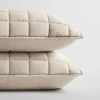French Flax Linen Garment Washed Quilt Set