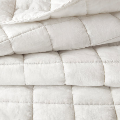 French Flax Linen Garment Washed Quilt Set