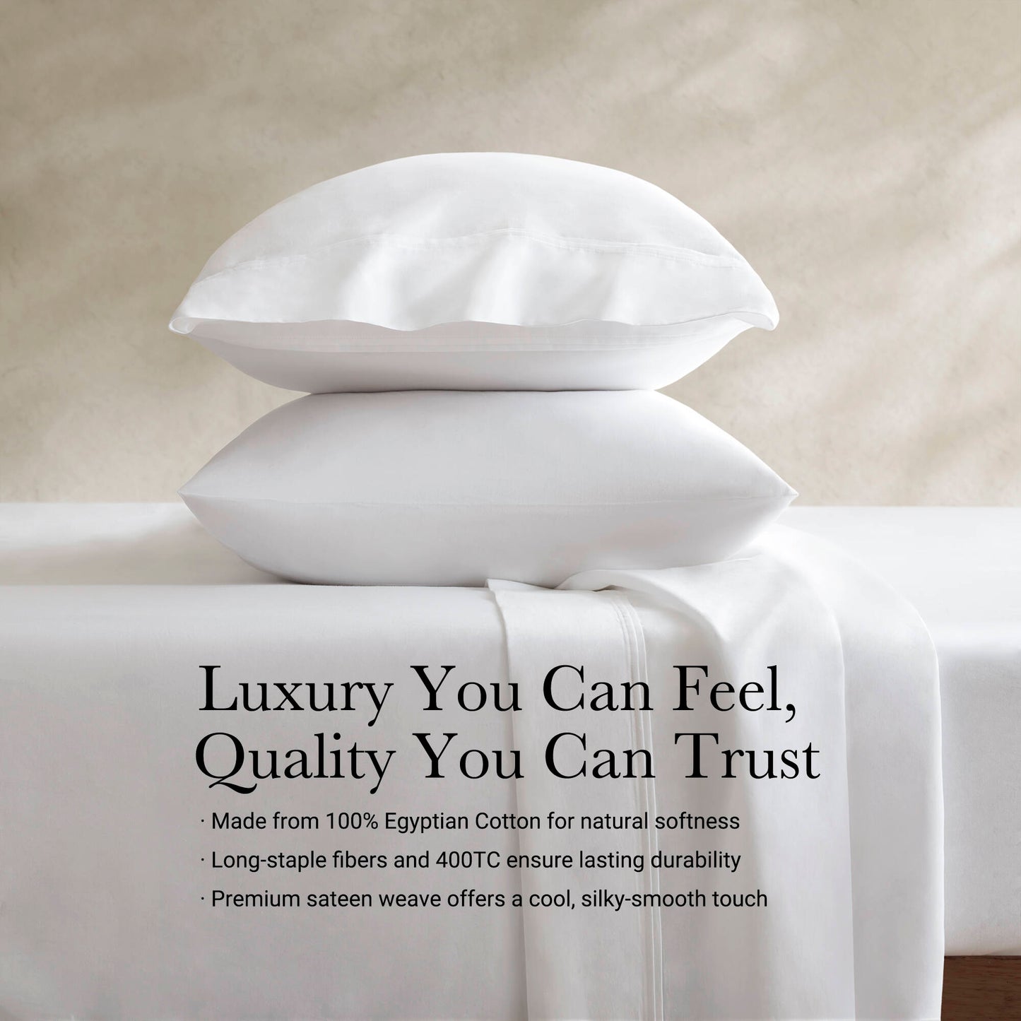 100% Egyptian Cotton Sateen Sheet Set