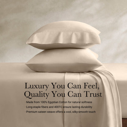 100% Egyptian Cotton Sateen Sheet Set