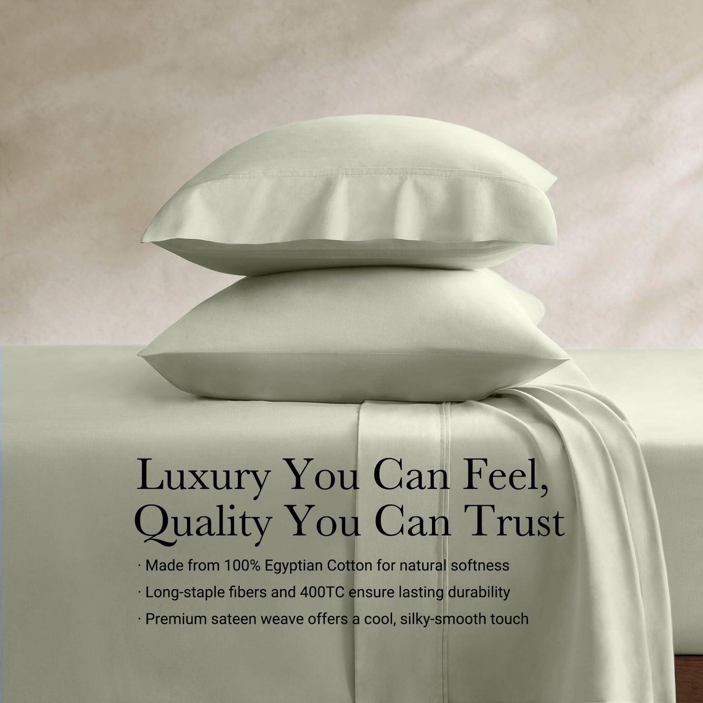 100% Egyptian Cotton Sateen Sheet Set