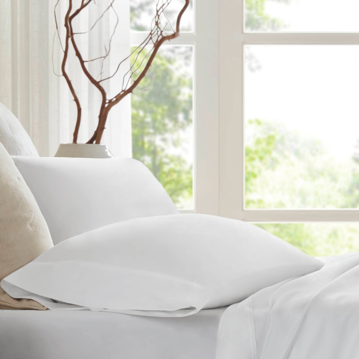 100% Egyptian Cotton Sateen Pillowcase Set