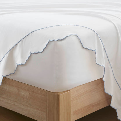 Brielle Scalloped Edge 4 Piece Cotton Sheet Set