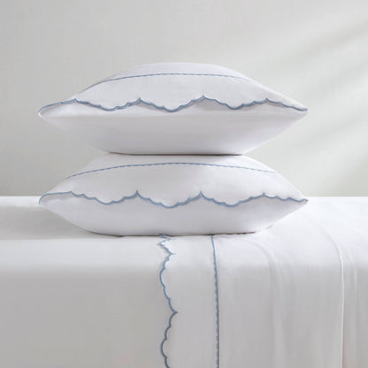 Brielle Scalloped Edge 4 Piece Cotton Sheet Set