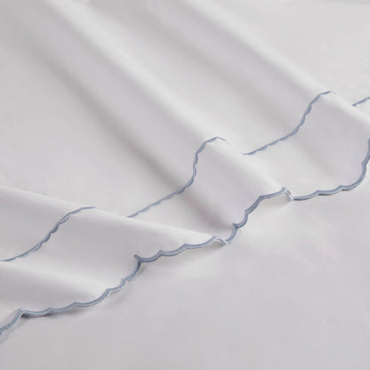 Brielle Scalloped Edge 4 Piece Cotton Sheet Set