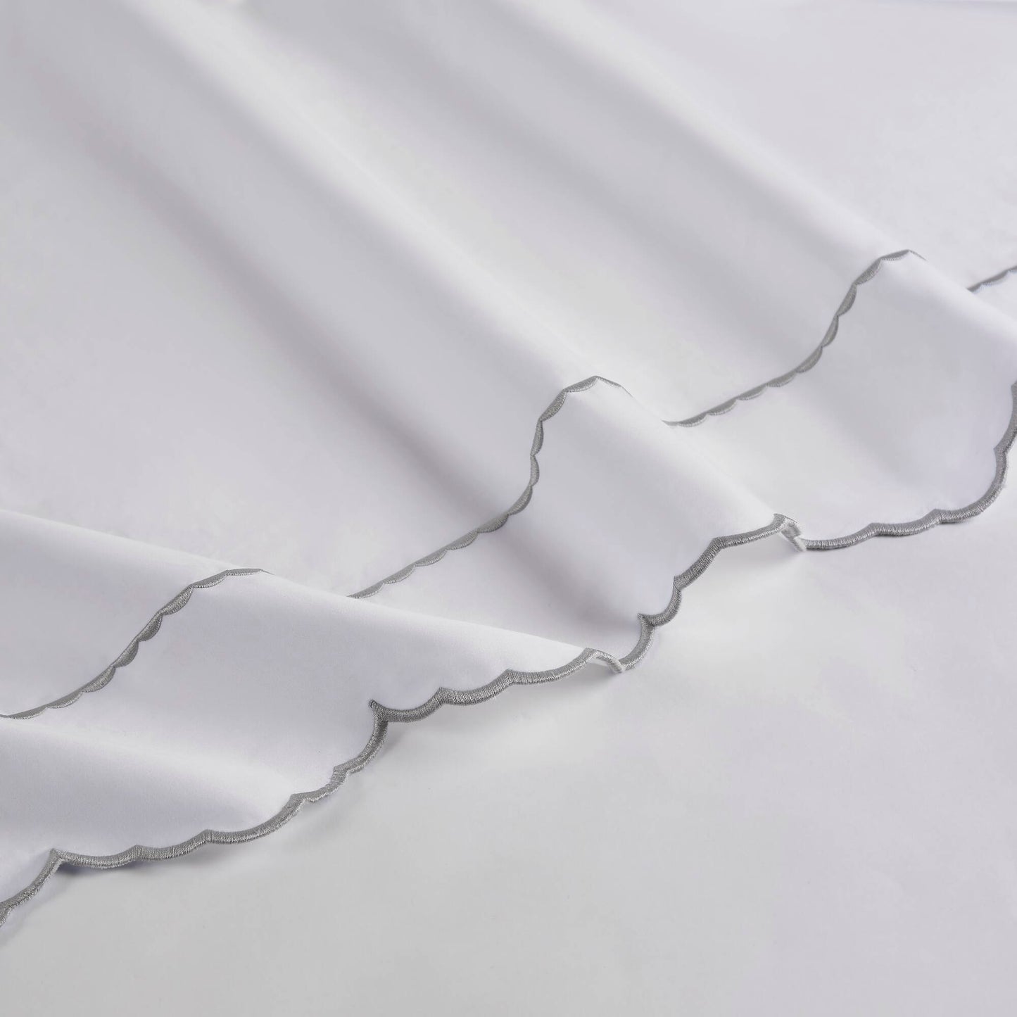 Brielle Scalloped Edge 4 Piece Cotton Sheet Set