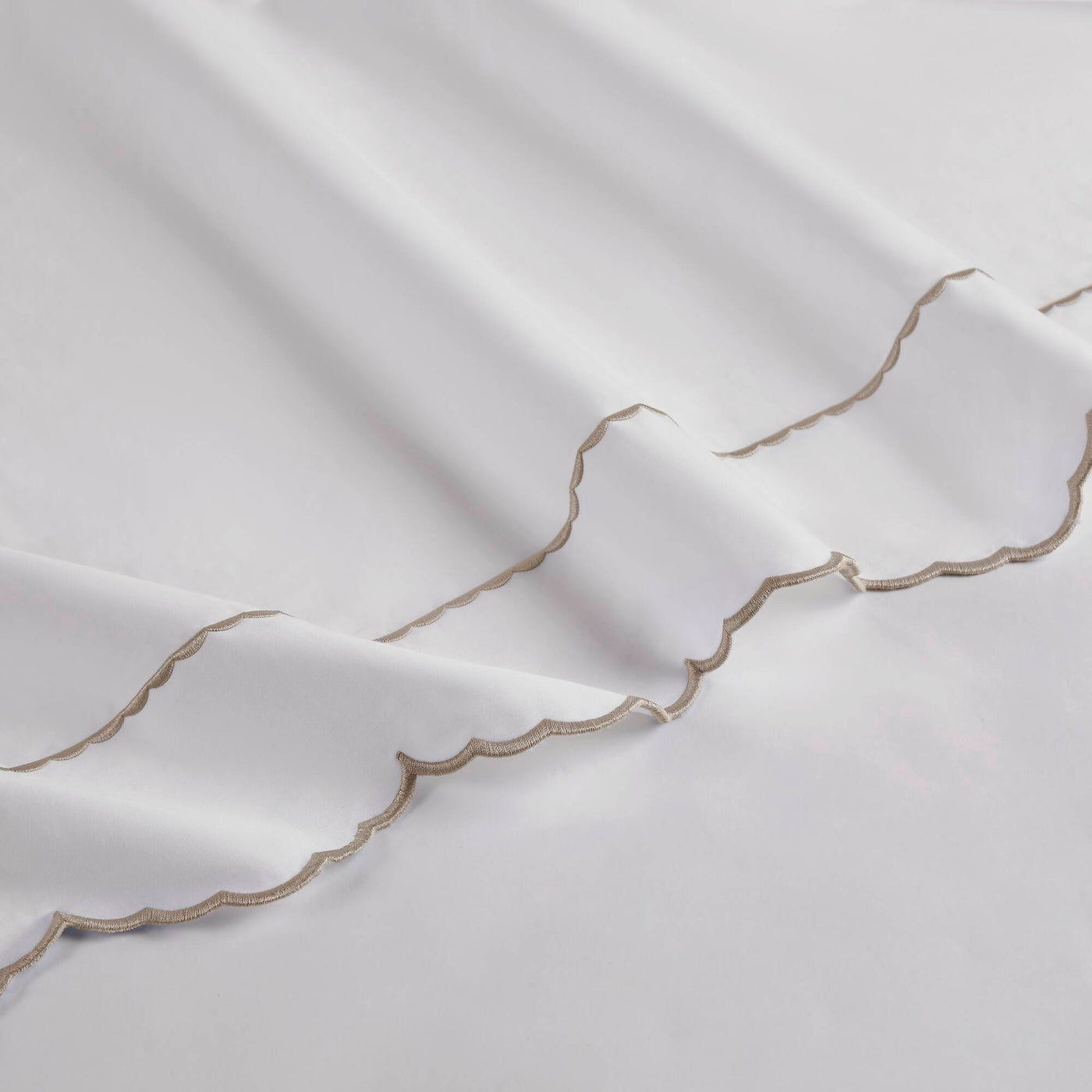 Brielle Scalloped Edge 4 Piece Cotton Sheet Set
