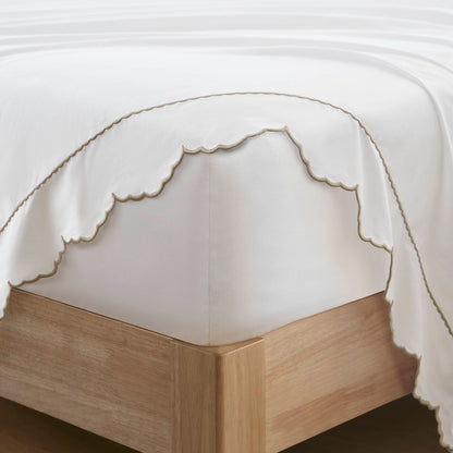 Brielle Scalloped Edge 4 Piece Cotton Sheet Set