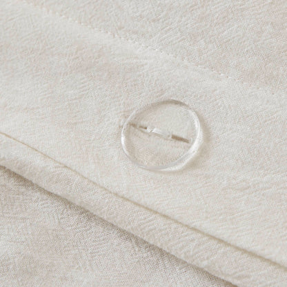Linen Blend Double Flange Duvet Cover Set