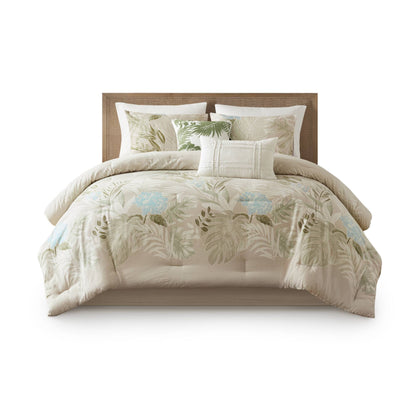 Kiawah Island 6-Piece Oversized Cotton Comforter Set with Throw Pillow