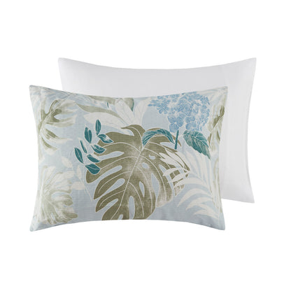Kiawah Island 5-Piece Cotton Duvet Cover Set with Throw Pillow