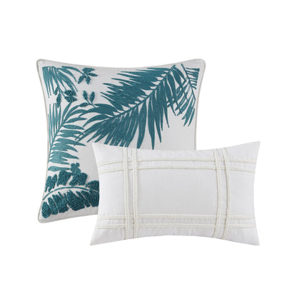 Kiawah Island 5-Piece Cotton Duvet Cover Set with Throw Pillow