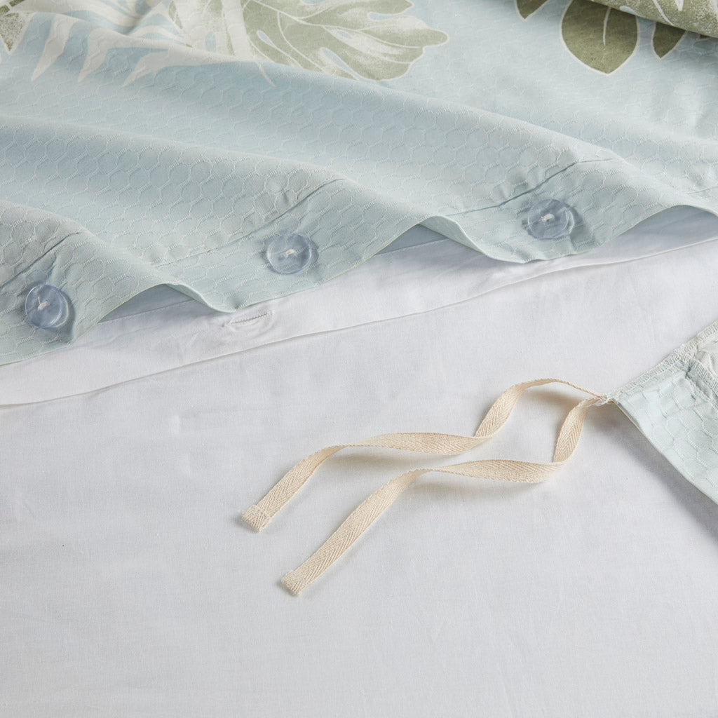 Kiawah Island 5-Piece Cotton Duvet Cover Set with Throw Pillow
