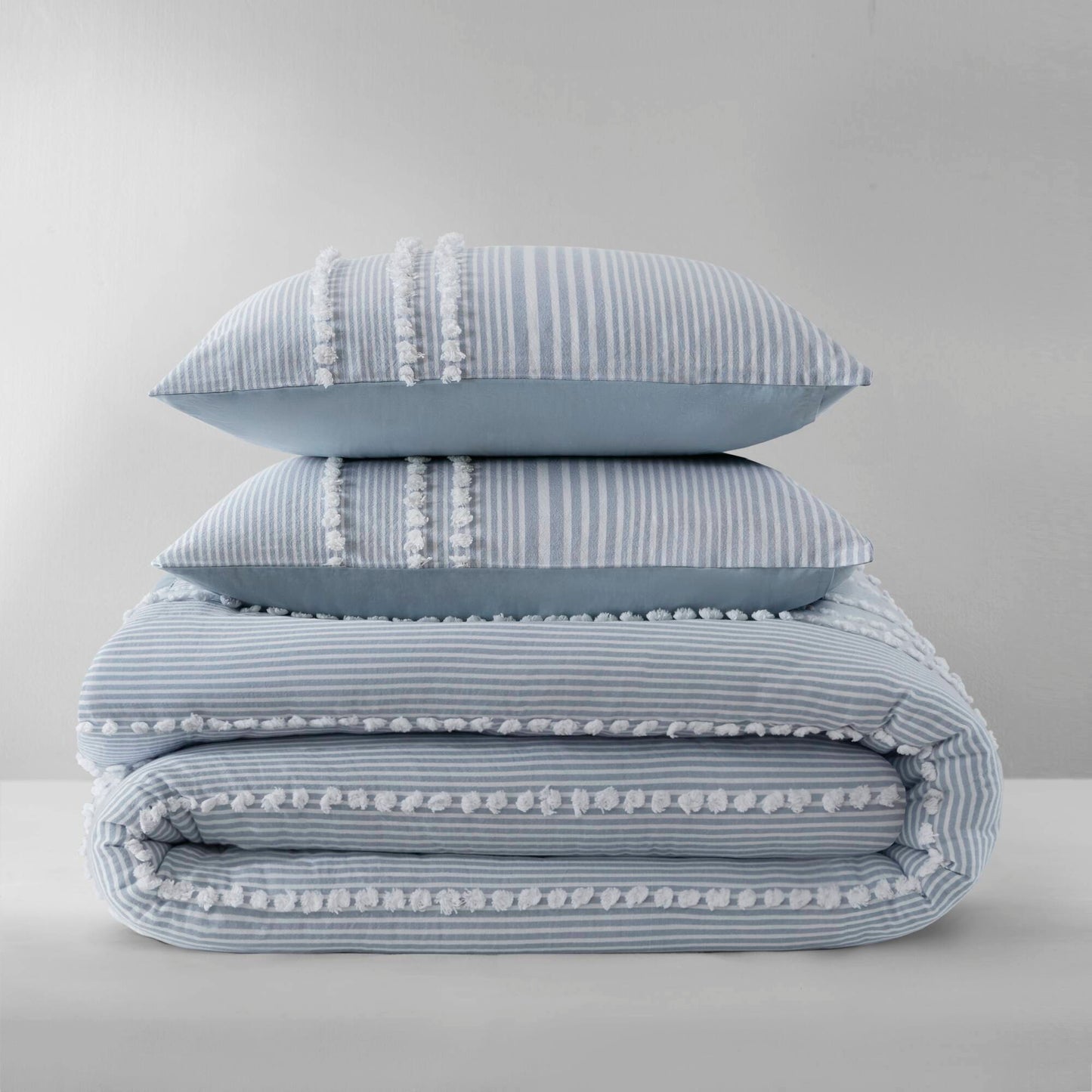 Anslee 3 Piece Cotton Yarn Dyed Duvet Cover Set