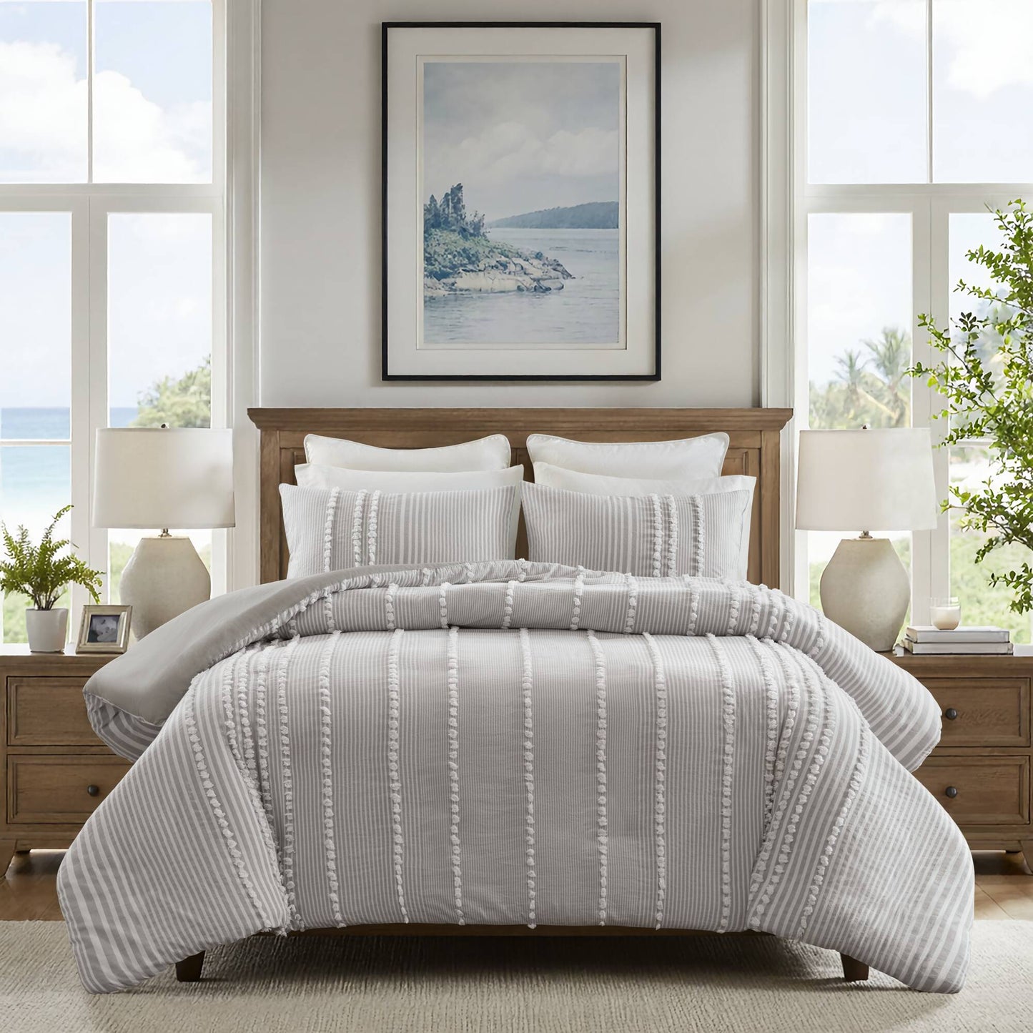Anslee 3 Piece Cotton Yarn Dyed Duvet Cover Set